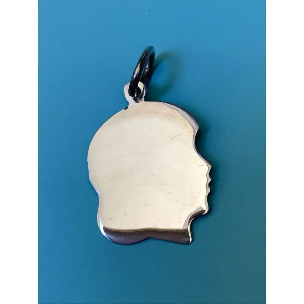 .925 Girl Head Sterling Silver Jewelry Charm #family